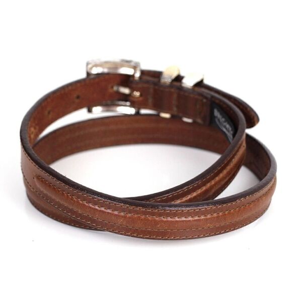 VTG Brighton BROWN GENUINE LEATHER 7/8"Wd DRESS CASUAL WOMEN'S BELT Sz M (73M - Picture 3 of 12